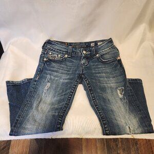 Miss Me Blue Distressed Ankle Jeans